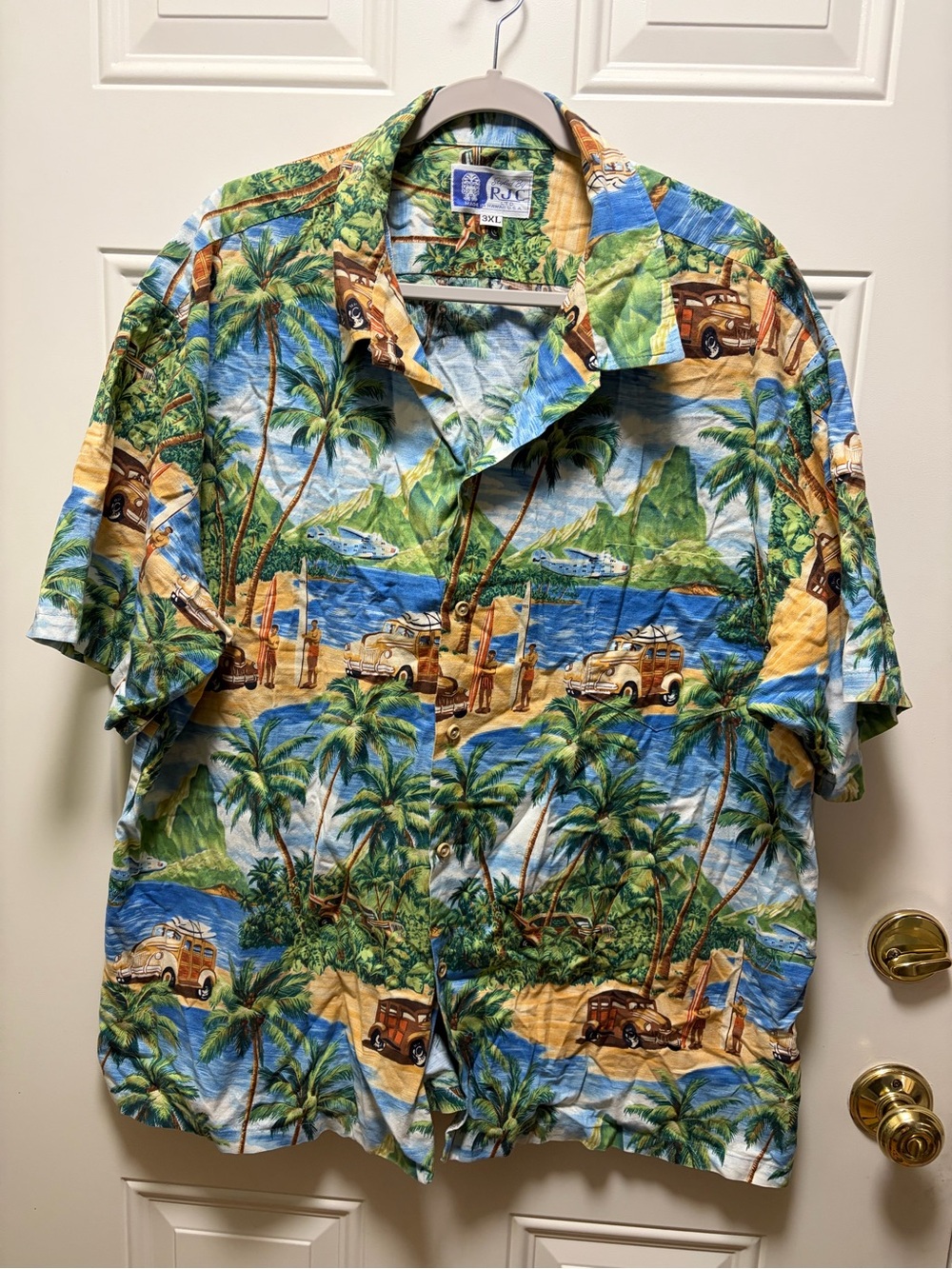 Vintage Men’s Hawaiian 100% cotton short sleeve shirt 3X made in Hawaii